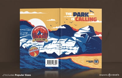 Design de capa de livro de parque nacional de montanha