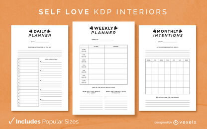 Diseño de diario de amor propio simple Modelo KDP