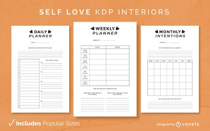 Simple self love Diary Design Template KDP