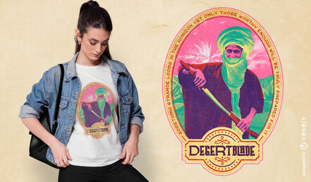 Desert man with sword t-shirt design