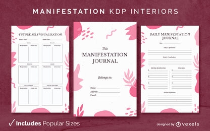 Plantilla de diseño de diario de formas abstractas KDP