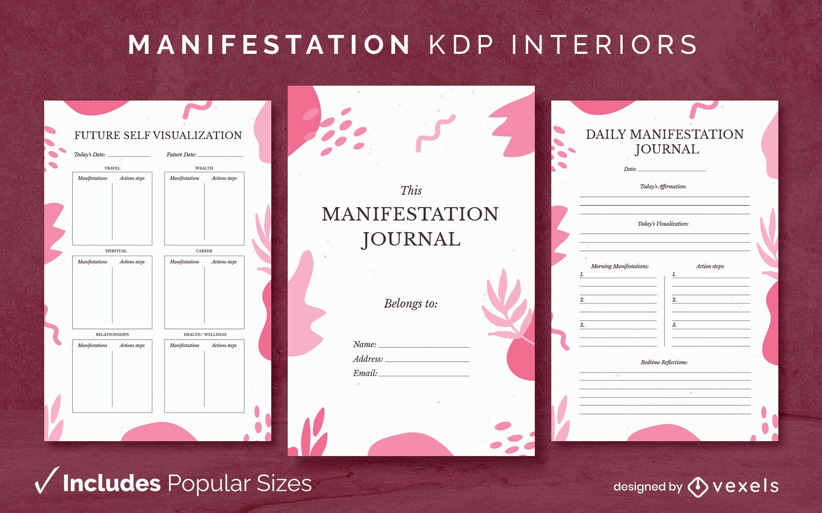 Abstract shapes journal design template KDP