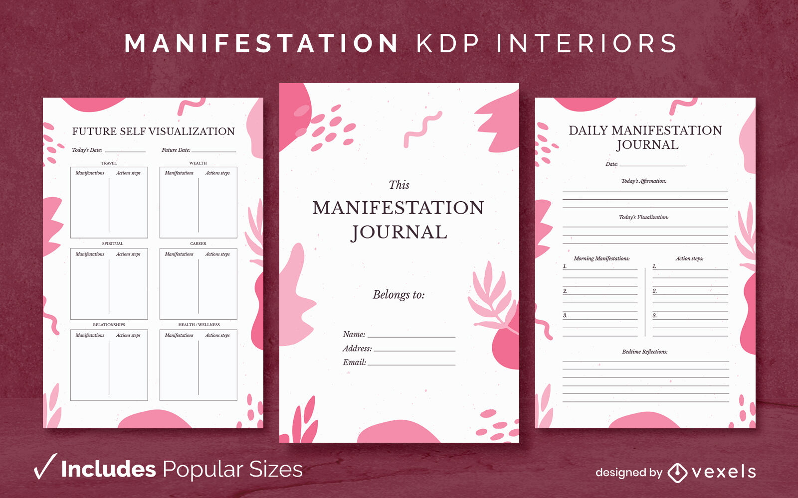 Abstract shapes journal design template KDP