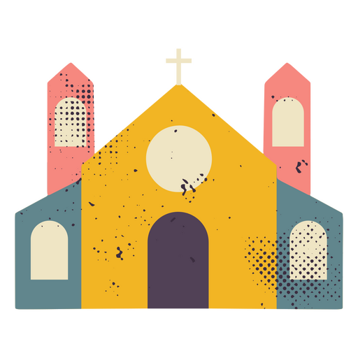 Church with a cross on it PNG Design
