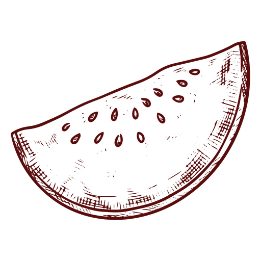 Slice of watermelon black & white PNG Design