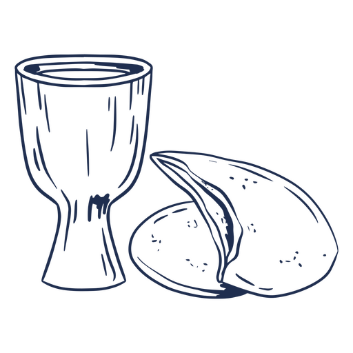 Chalice and a loaf of bread PNG Design