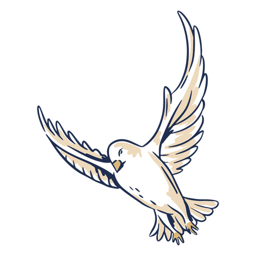 Imagen de una paloma cristiana volando en el aire. Diseño PNG