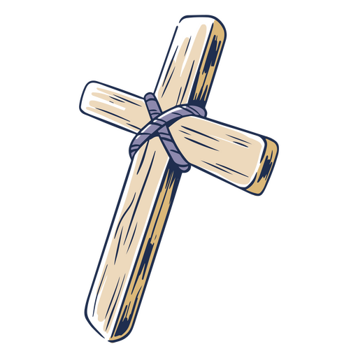 Ilustración de cruz de madera cristiana Diseño PNG