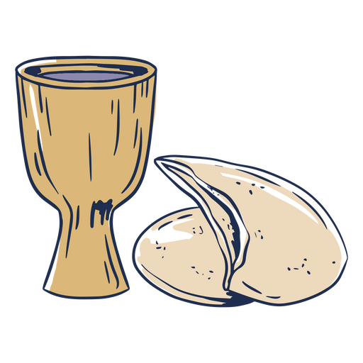 Chalice and a bread PNG Design