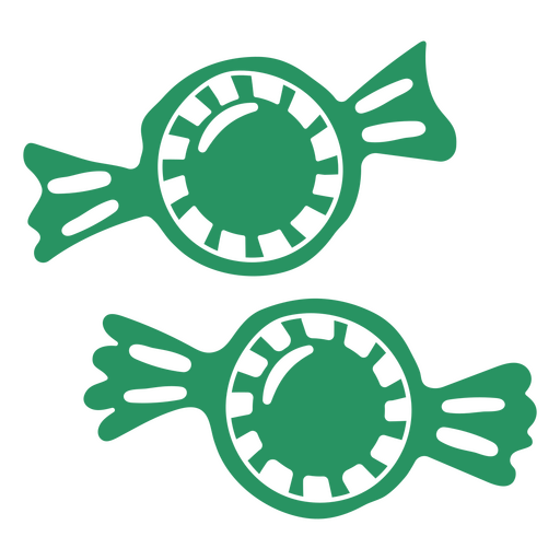 Zwei grüne Pfefferminzbonbons PNG-Design
