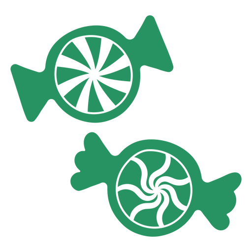 Zwei grüne Pfefferminz-Bonbonausschnitte PNG-Design