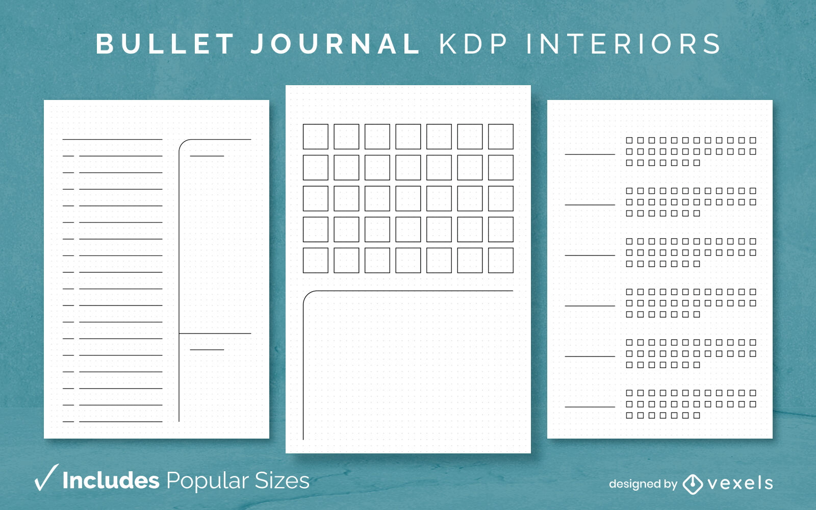 Designvorlage für ein einfaches Bullet-Journal KDP