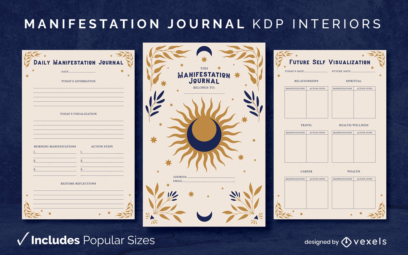 Manifestation Sonne Journal Designvorlage KDP