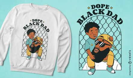 Diseño de camiseta negra padre e hijo.