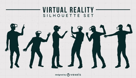 People with virtual reality goggles set