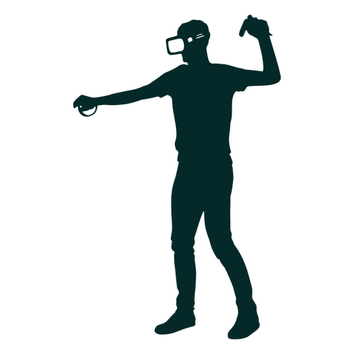 Männliche Silhouette mit Virtual-Reality-Headset PNG-Design