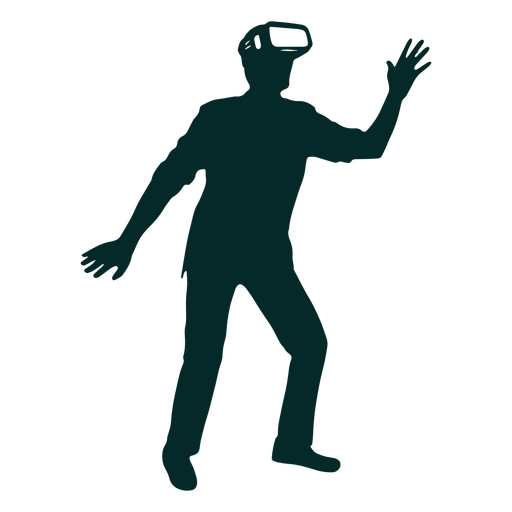 Silhouette eines Mannes, der ein VR-Headset trägt PNG-Design