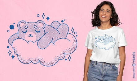 Cute bear cloud cartoon t-shirt design