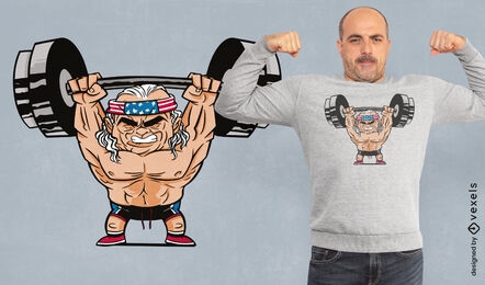 Benjamin franklin lifting weights t-shirt design