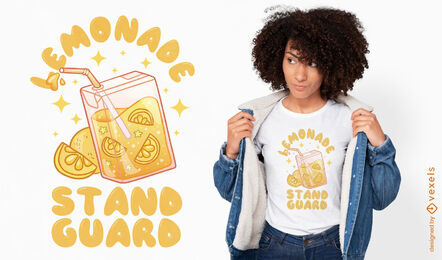 Bebida de limonada em design de t-shirt de caixa