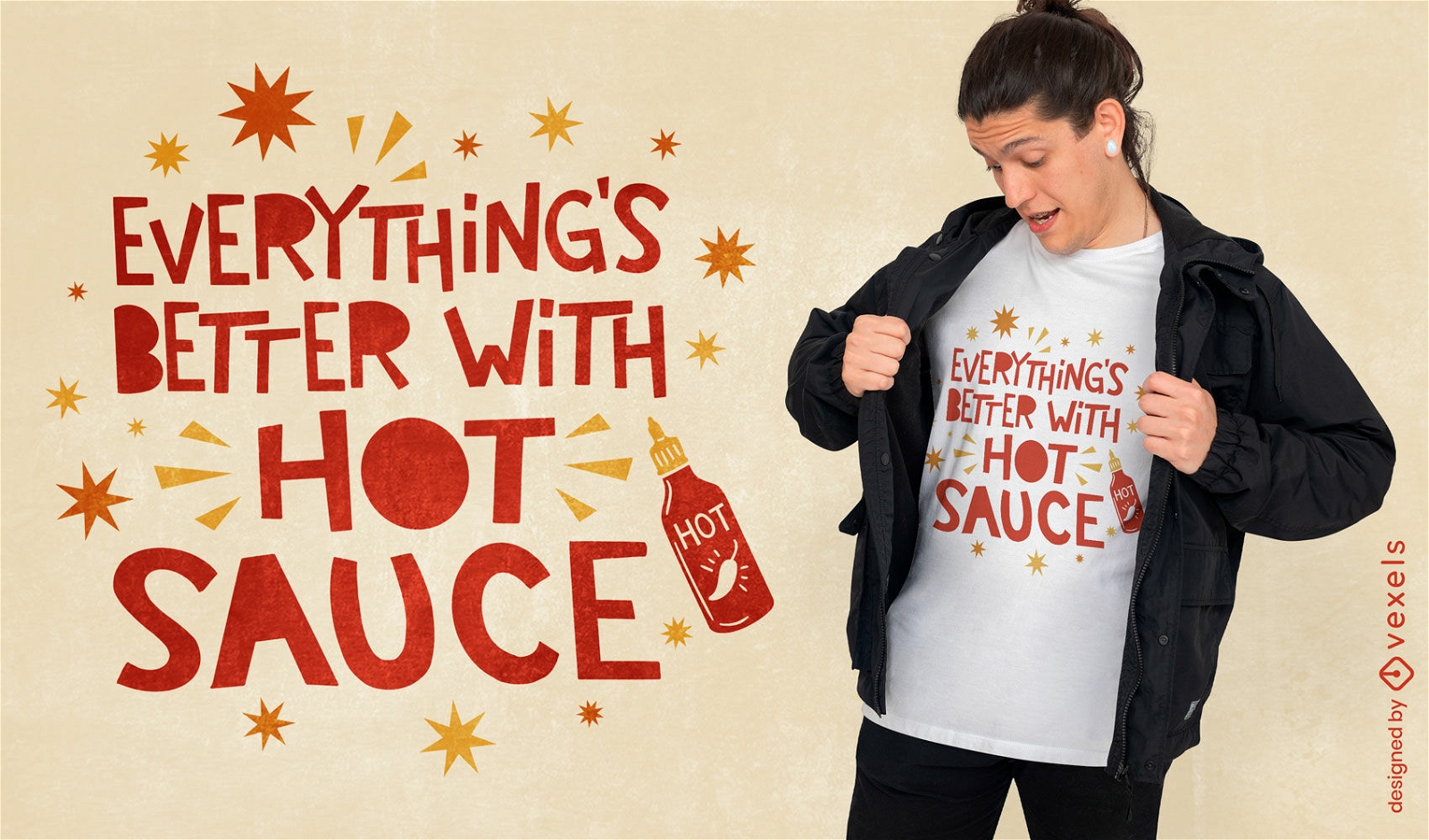 Funny hot sauce quote t-shirt design