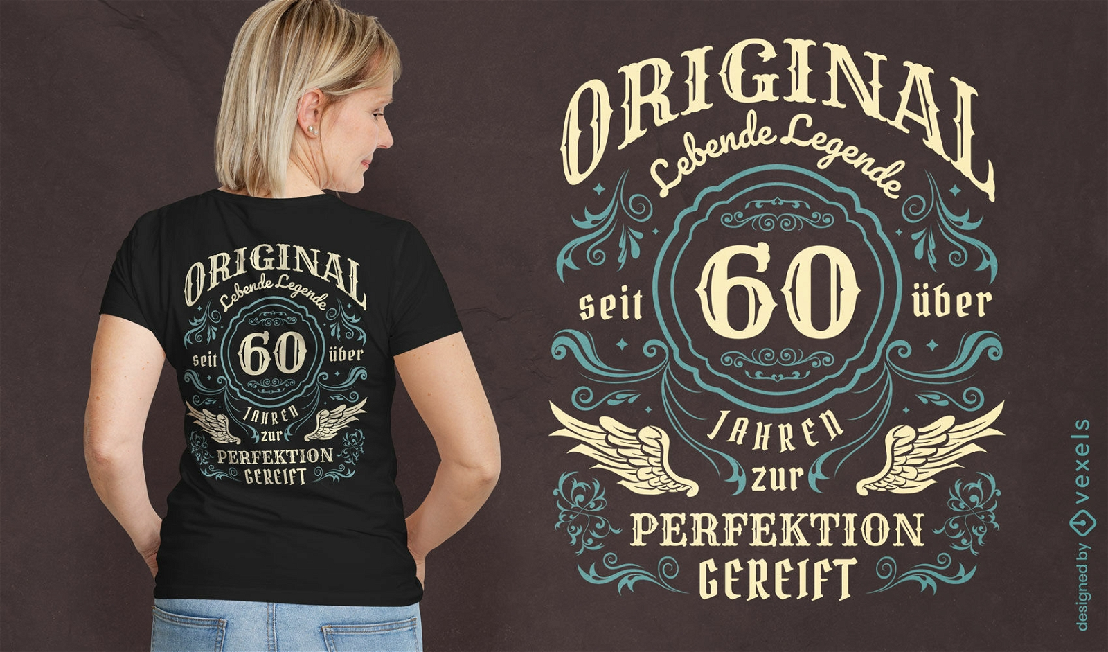 design de camiseta de citação vintage de 60 anos