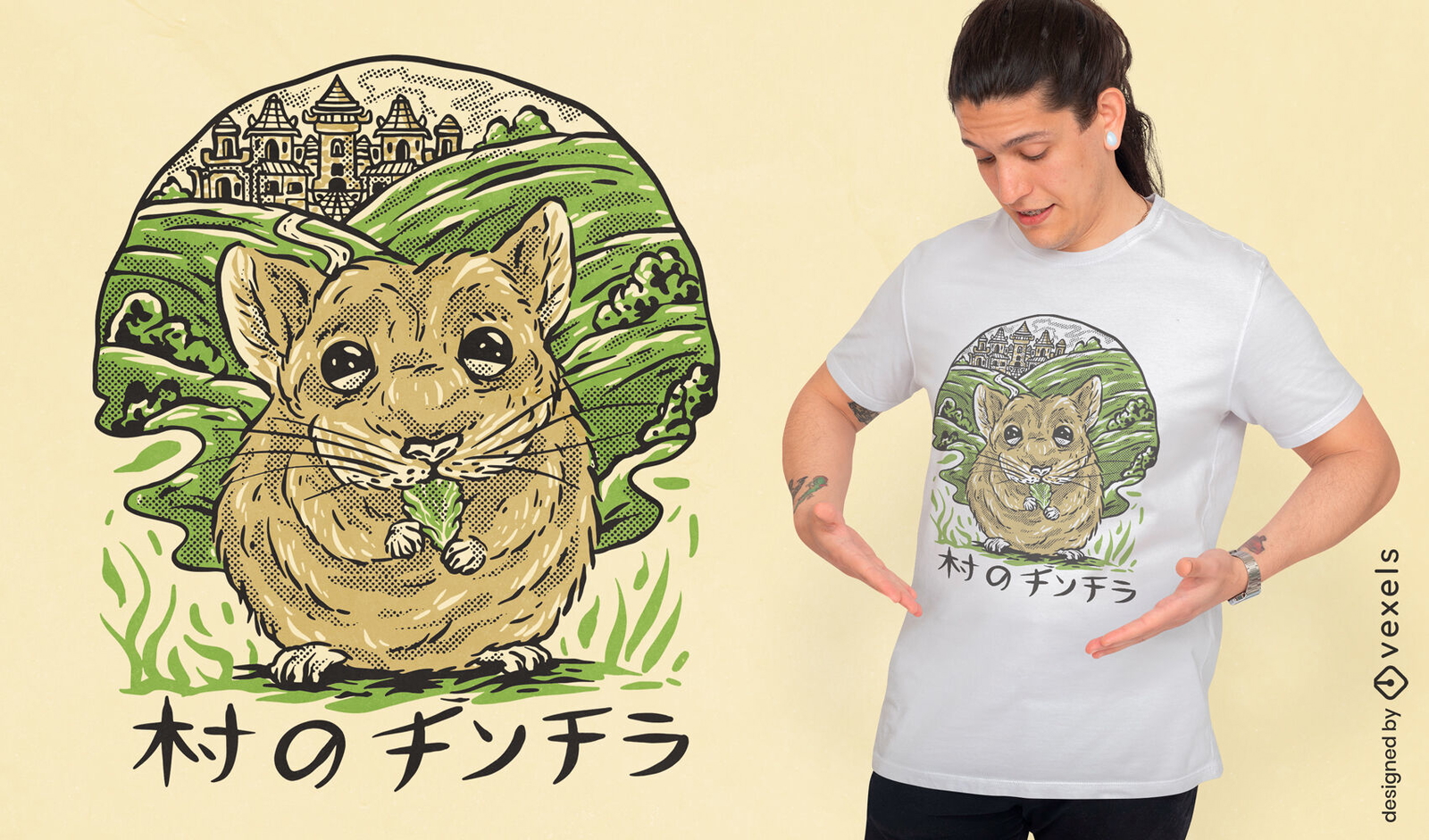 Lindo diseño de camiseta de animal chinchilla