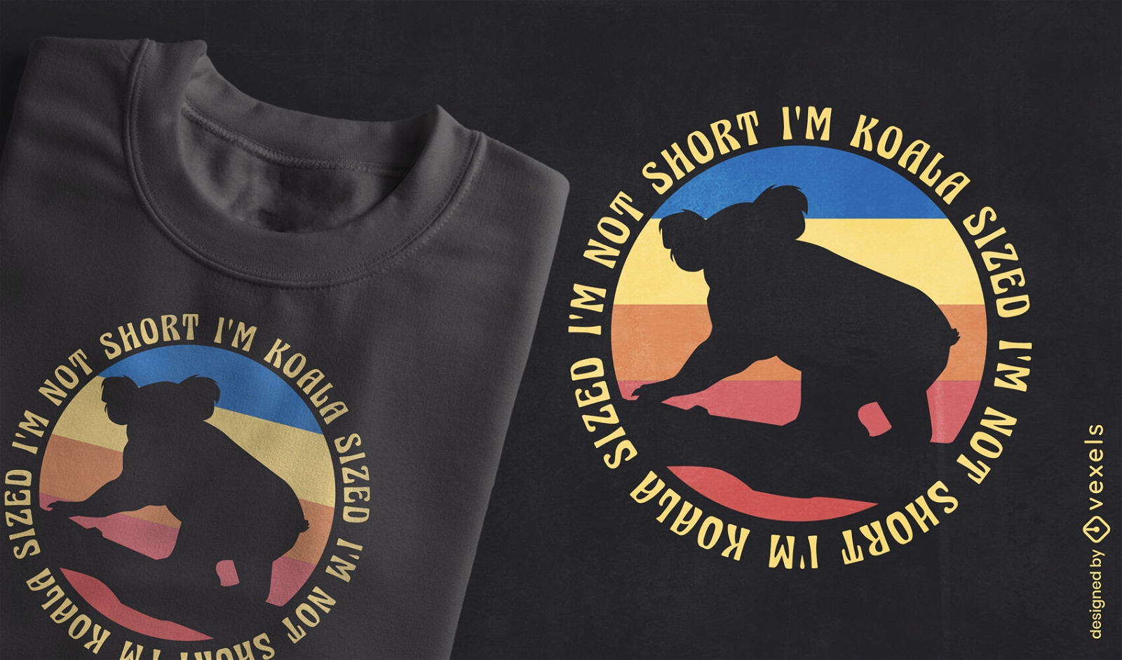 Design de camiseta de silhueta animal coala