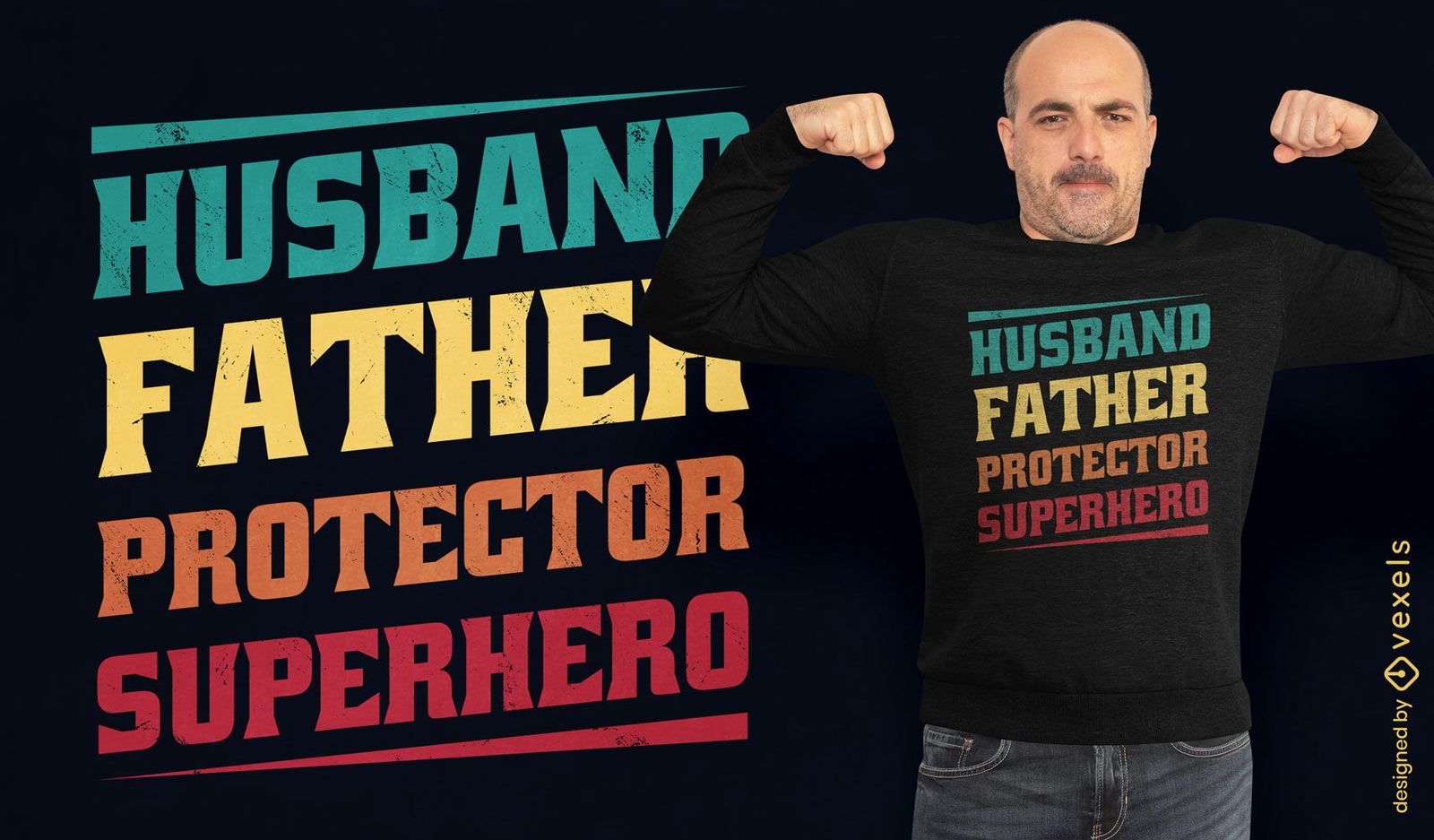 Diseño de camiseta de cita de esposo y padre