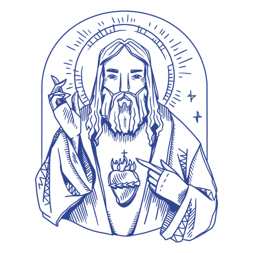 Jesus hält ein Herz in seinen Händen PNG-Design