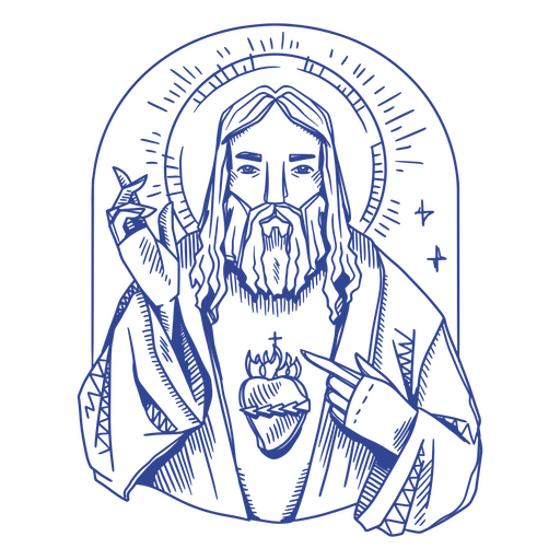 Jesus is holding a heart in his hands PNG Design