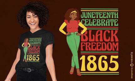 Diseño de camiseta de libertad negra de Juneteenth