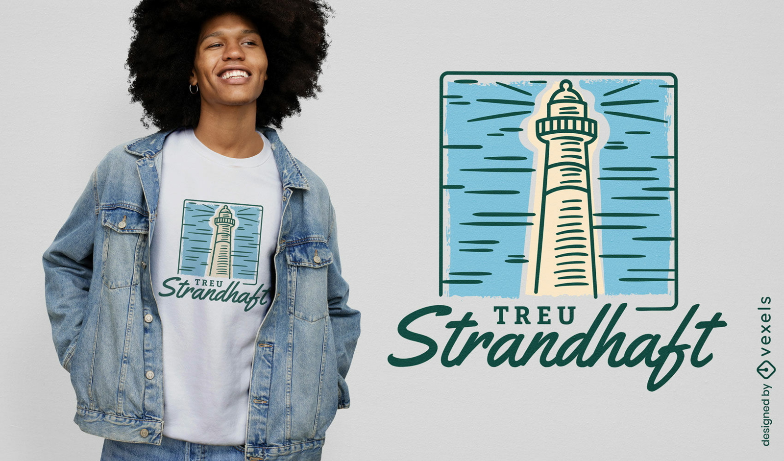 Minimalist lighthouse t-shirt design