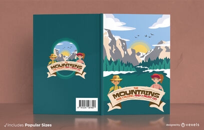 Diseño de portada de libro para niños campistas felices