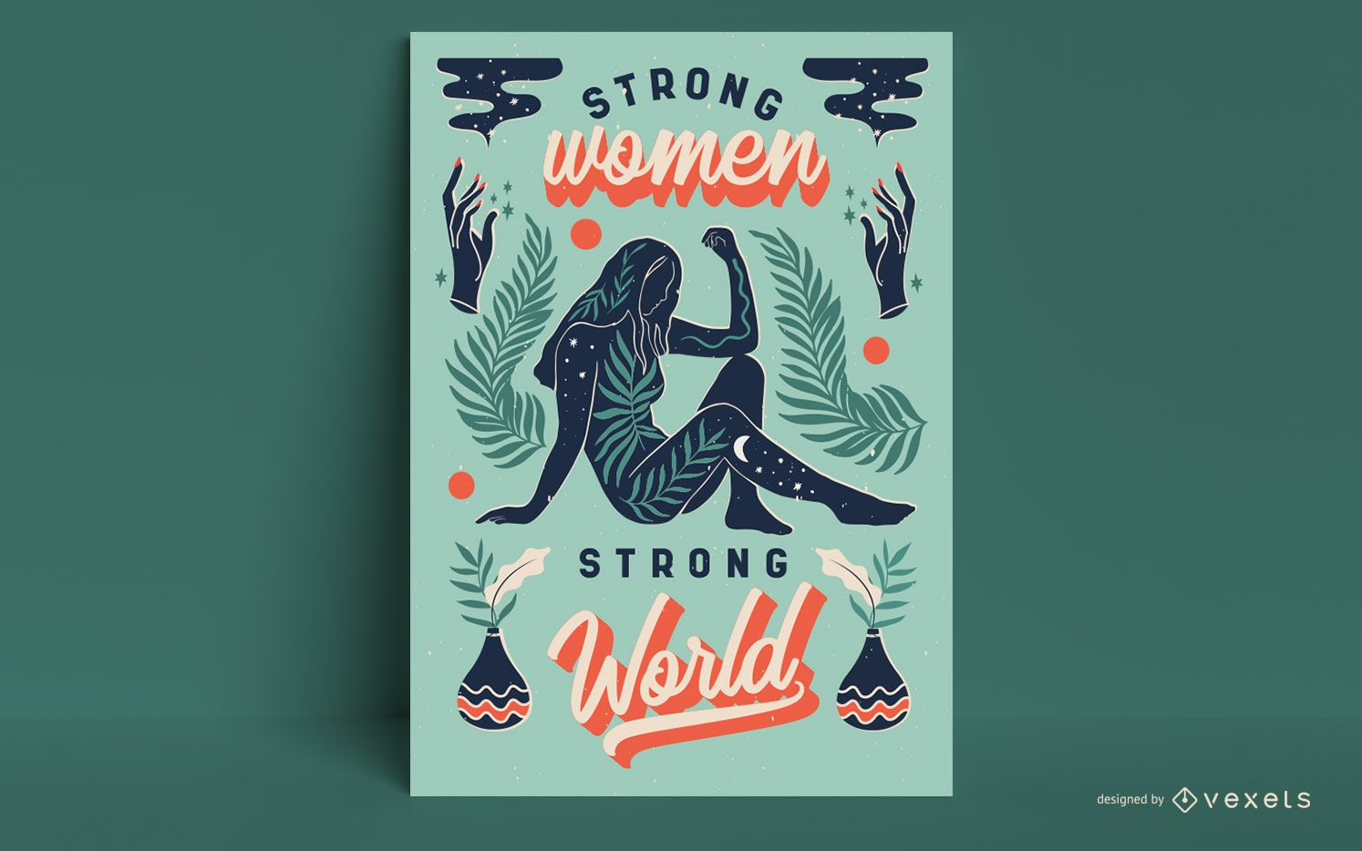 Dise?o de carteles de mujeres fuertes.