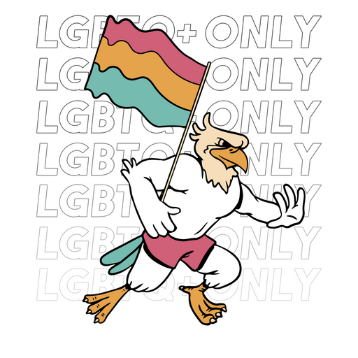 Lgbtq only pride eagle character PNG Design