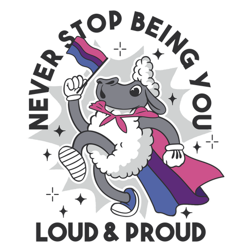 LGBTQ loud and proud pride sheep PNG Design