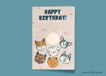 Birthday dogs card design