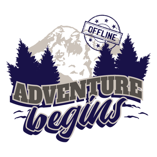 Das Logo für Abenteuer beginnt mit einem Berg im Hintergrund PNG-Design