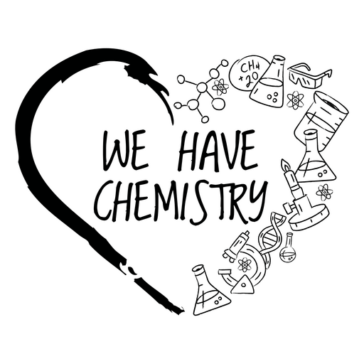 Verspieltes Chemie-Herz-Design PNG-Design