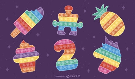 Formas de juguetes de rompecabezas coloridos para niños.