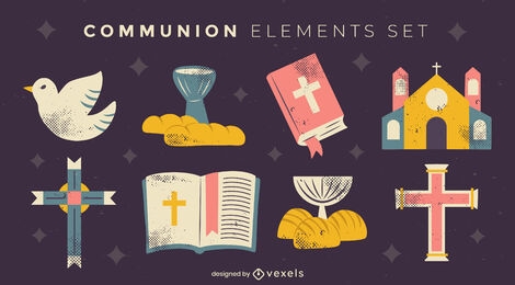 Communion elements illustration set