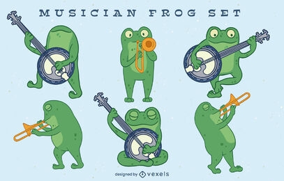Musician frog character set