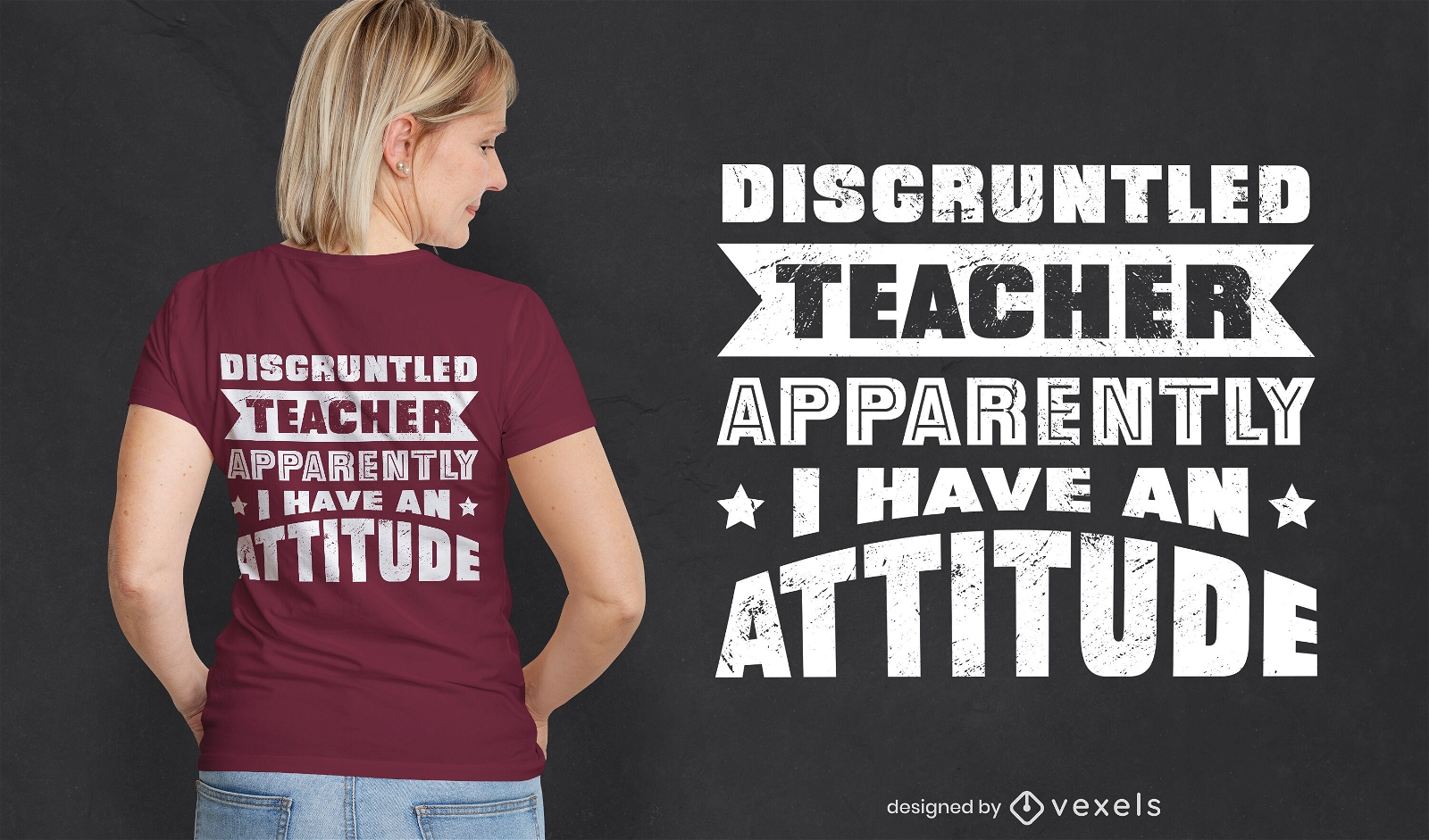 Attitude teacher funny t-shirt design
