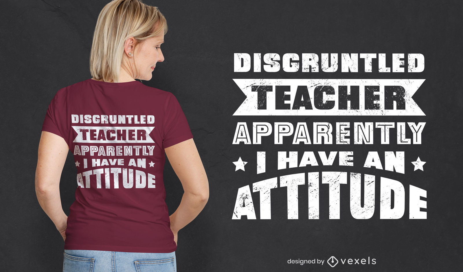 Diseño de camiseta divertida de profesor de actitud.