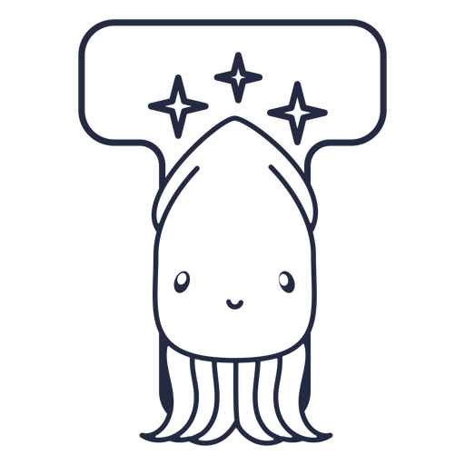 Traço do alfabeto kawaii t Desenho PNG