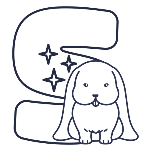 Traço do alfabeto kawaii s Desenho PNG