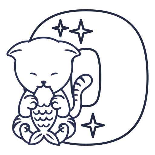 Traço do alfabeto kawaii o Desenho PNG