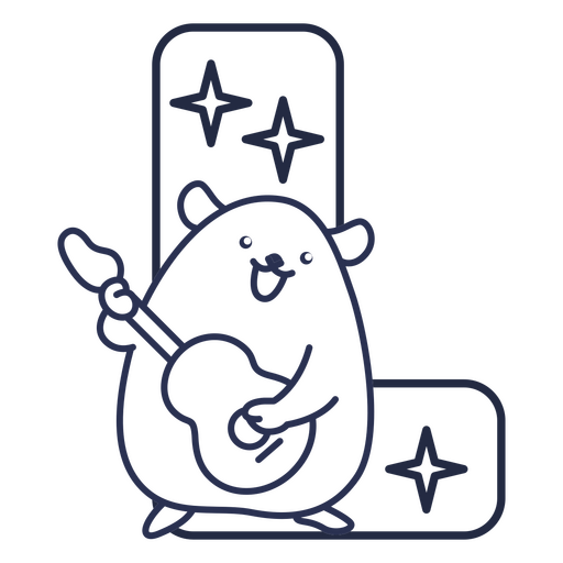 Alfabeto de traço de letra L kawaii animal Desenho PNG