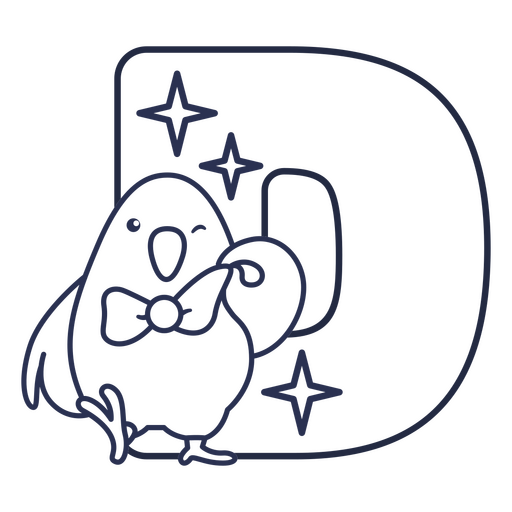 Curso do alfabeto kawaii d Desenho PNG